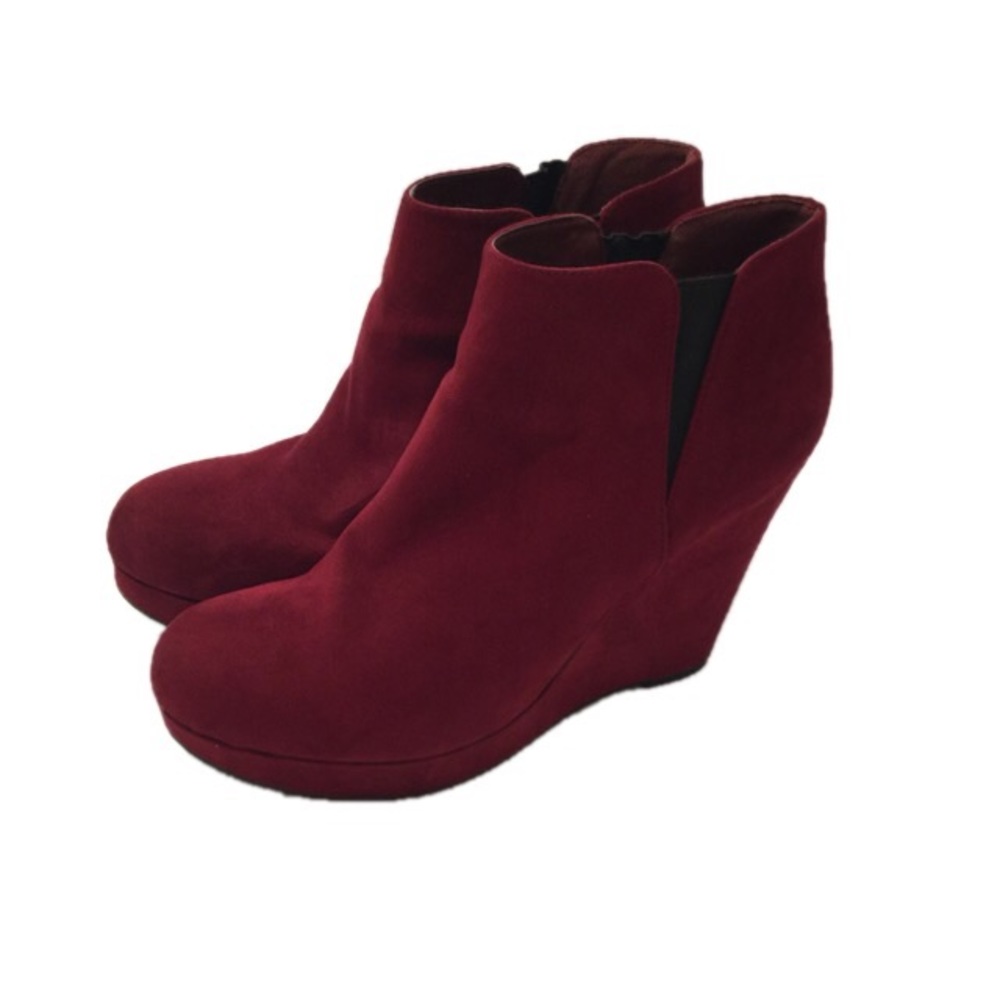 Maroon Suede Wedges